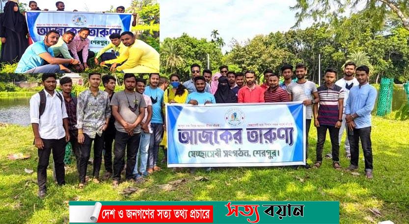 শেরপুরে ১শ তাল বীজ রোপণ করলো ‘আজকের তারুণ্য’-সত্যবয়ান