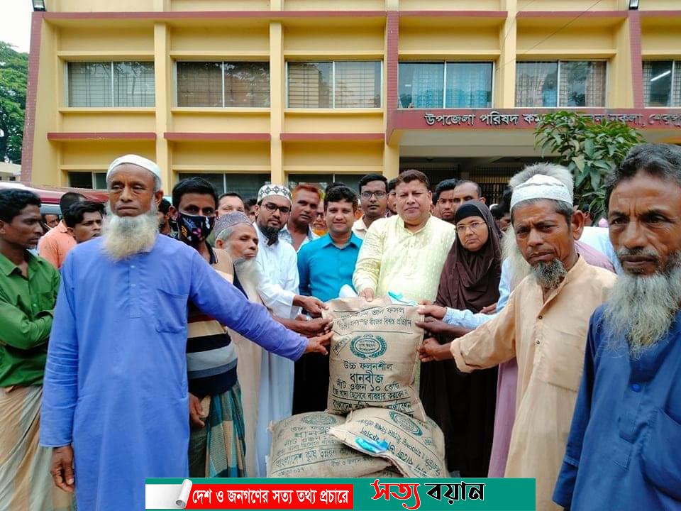 নকলায় কৃষকদের মধ্যে বিনামূল্যে বীজ ও সার বিতরণ||সত্যবয়ান