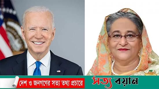 একযোগে কাজ করার আগ্রহ প্রকাশ করে প্রধানমন্ত্রীকে বাইডেনের চিঠি