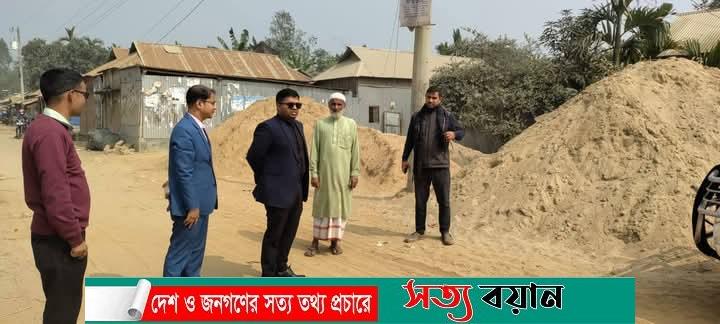 শ্রীবরদী  সীমান্তে অবৈধ বালু উত্তোলন বন্ধে অভিযান: উত্তোলিত  বালুর  স্তপ জব্দ
