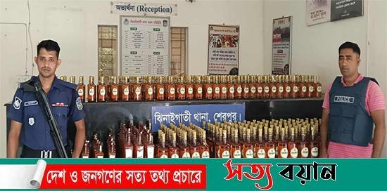 ঝিনাইগাতীতে ৩৮০ বোতল ভারতীয় মদ জব্দ